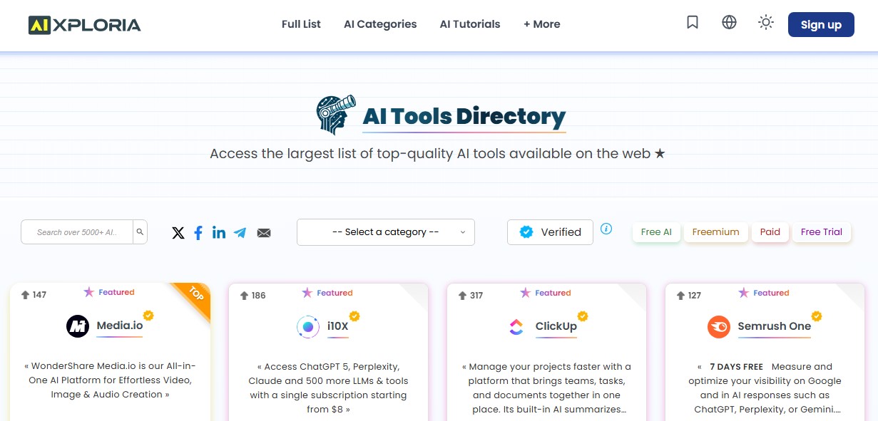 AIxploria AI工具目录