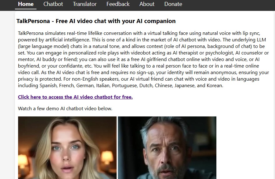 TalkPersona 和AI女友男友聊天